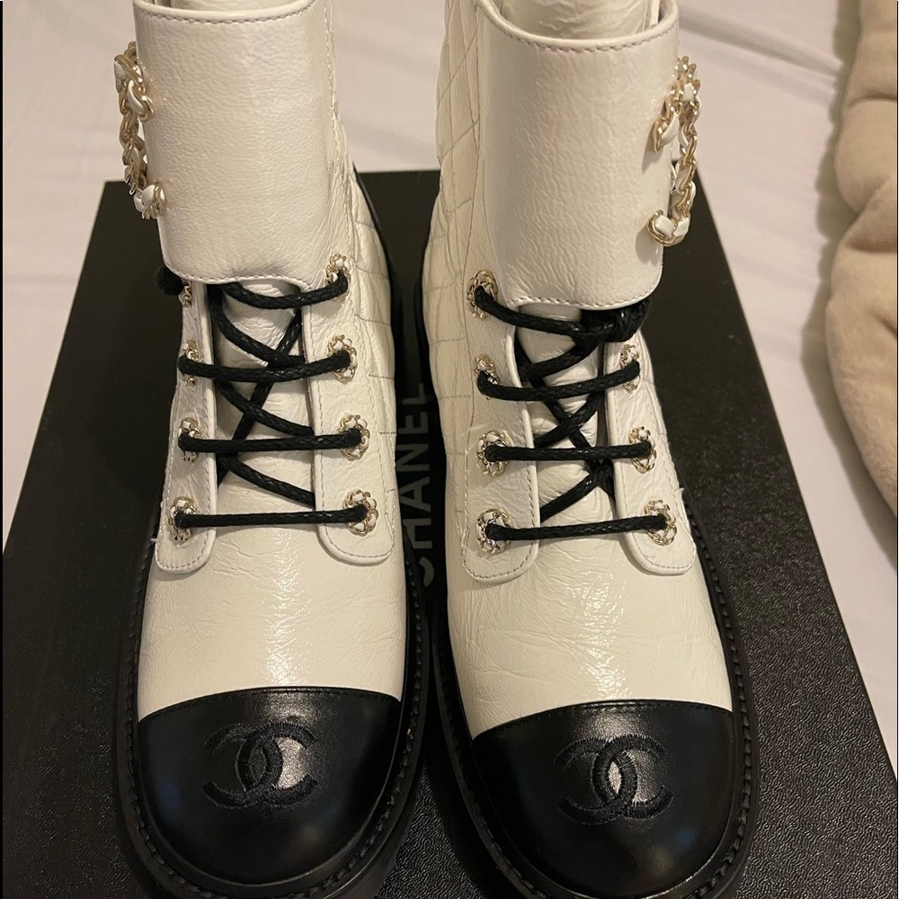 Black & White Chanel Boots. Only worn twice
